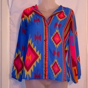 Maité Colorful Aztec Button up Blouse